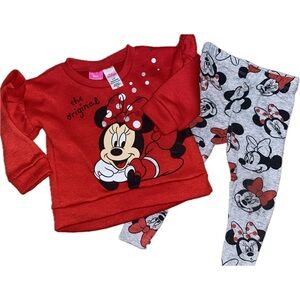 24 Months Disney Minnie Mouse Red Sweater Leggings Set